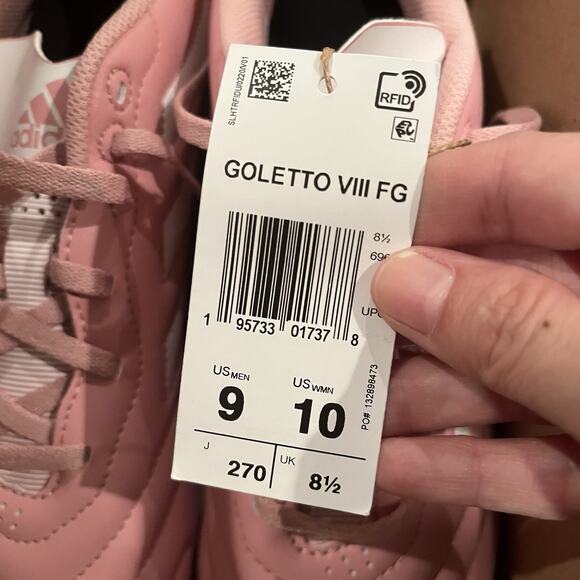 Adidas Goletto VIII Women's 10 Pink/White Firm Soft Ground Soccer Cleats New - Picture 7 of 7